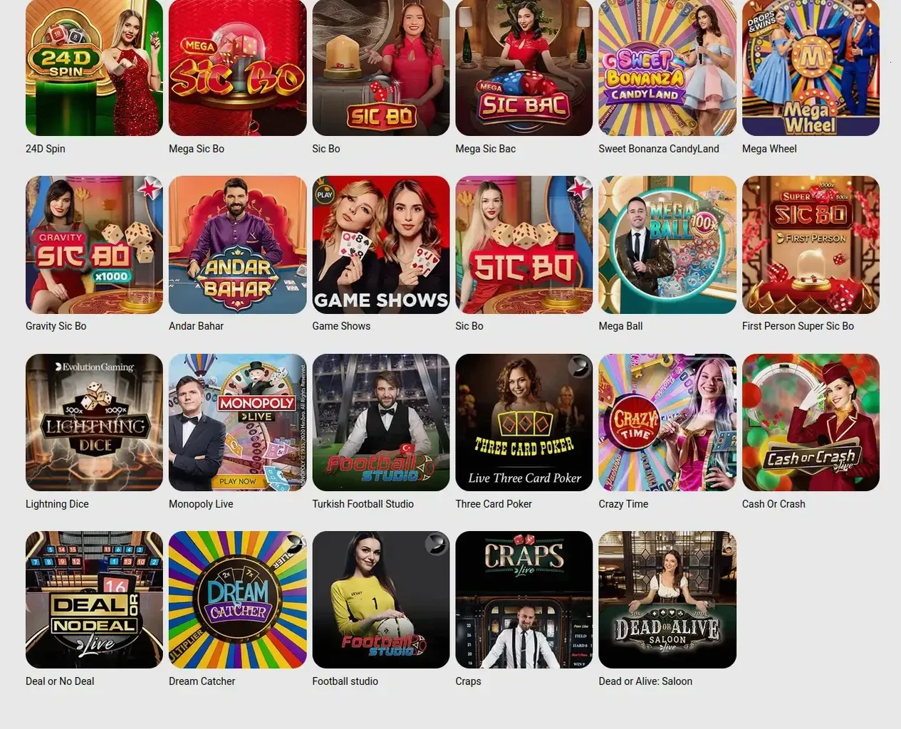 Lucky Elf Casino Spielauswahl